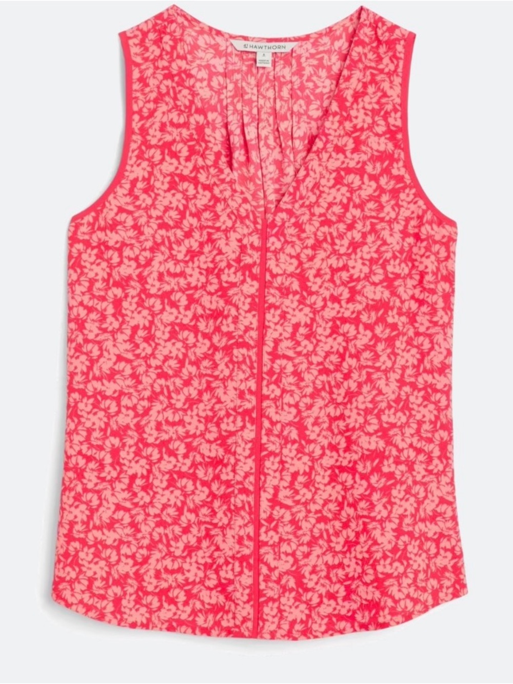 41 Hawthorn Women's Sleeveless Floral V-Neck Blouse Red Size S Casual Summer Top